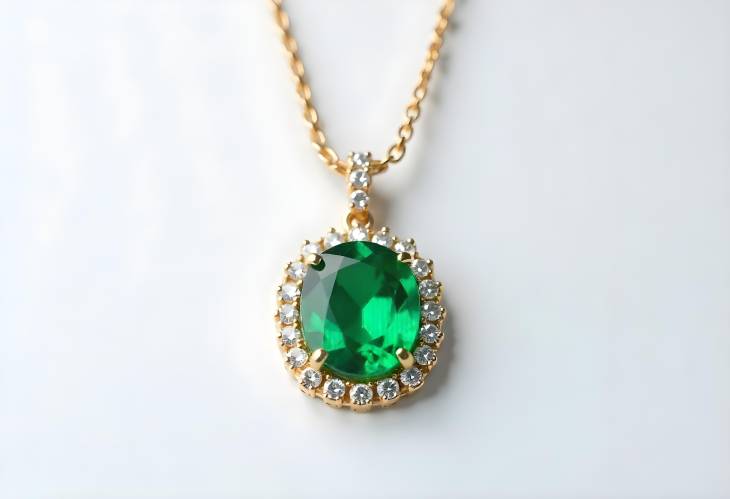 Sophisticated Emerald and Diamond Necklace Pendant